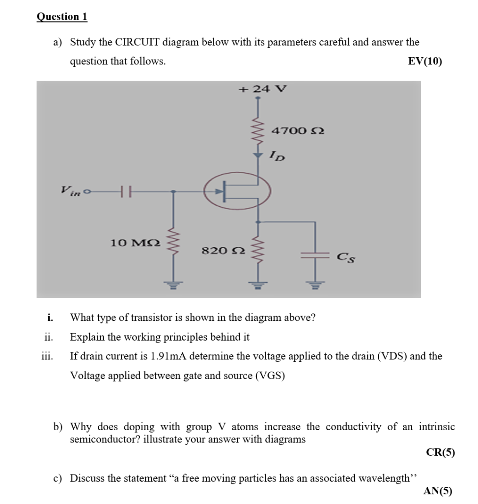 Solved Question 1 a) Study the CIRCUIT diagram below with | Chegg.com