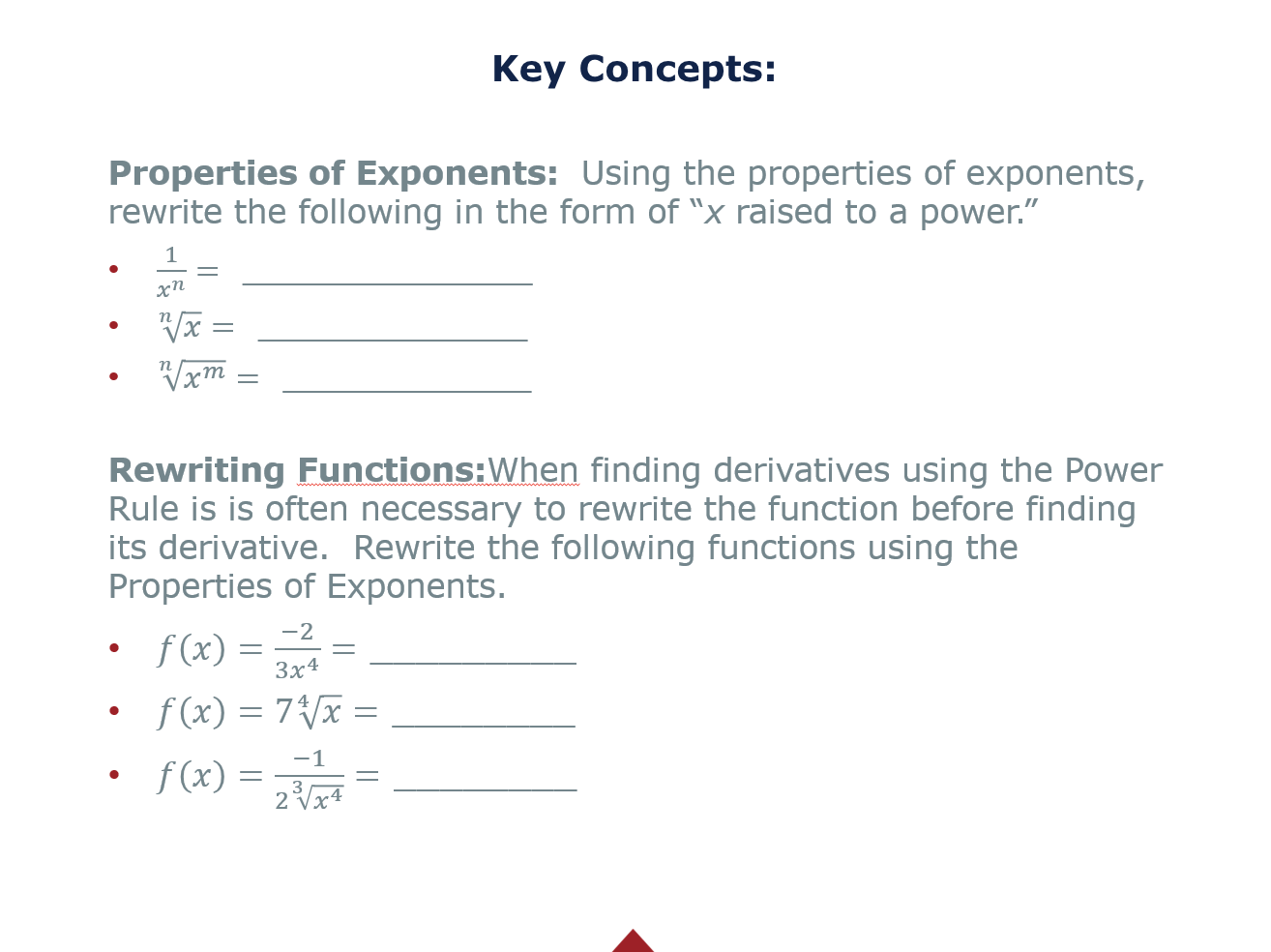 Solved Key Concepts: Properties of Exponents: Using the | Chegg.com