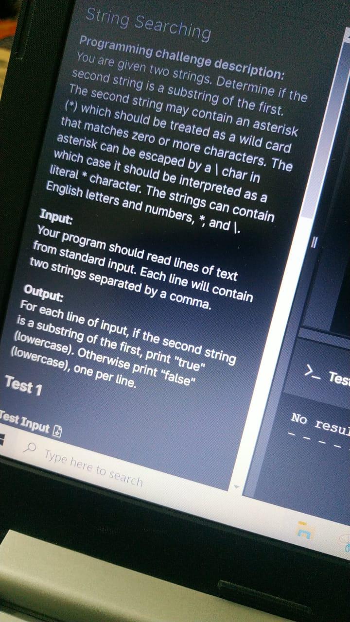 Solved String Searching Programming Challenge Description: | Chegg.com