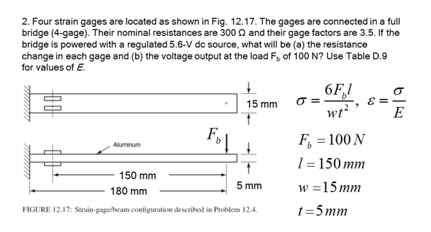 Solved 2. Four strain gages are located as shown in Fig. | Chegg.com