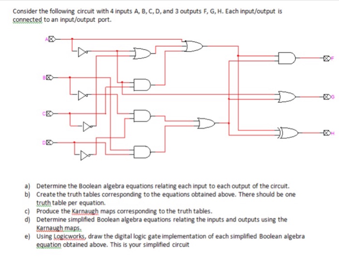 Solved Consider The Following Circuit With 4 Inputs A, B, C, | Chegg.com