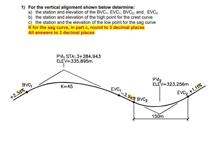 Solved 1) For the vertical alignment shown below determine: | Chegg.com