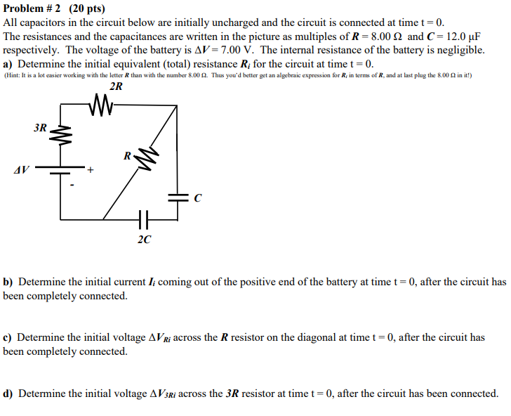 Solved Problem #2 (20 pts) All capacitors in the circuit | Chegg.com