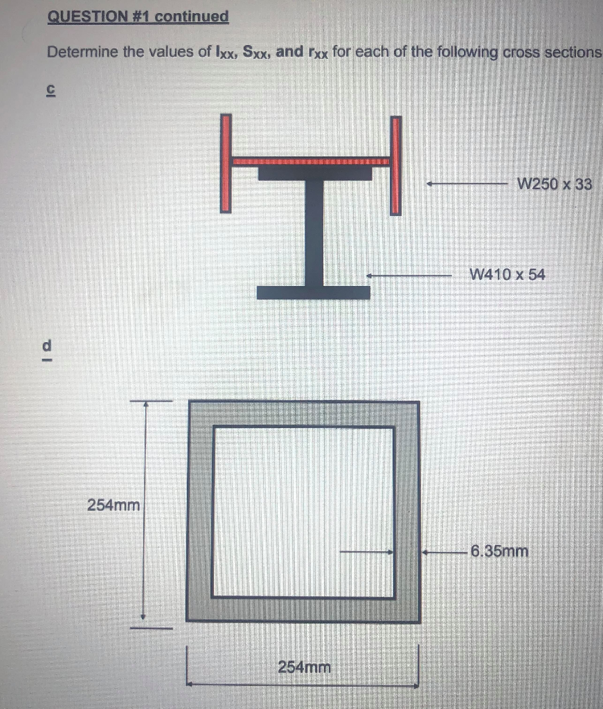 Solved QUESTION #1 continued Determine the values of Ixx, | Chegg.com