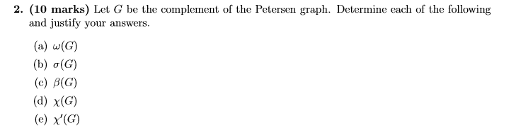 2 10 Marks Let G Be The Complement Of The Peter Chegg Com