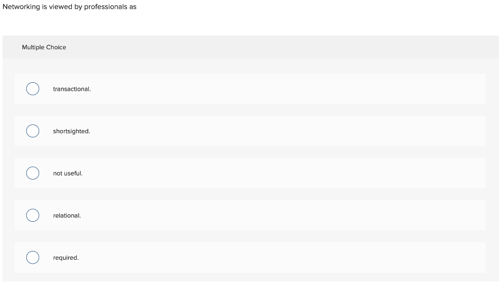 Solved Networking is viewed by professionals as Multiple
