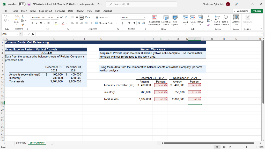 Solved Please use cell references according to excel and the