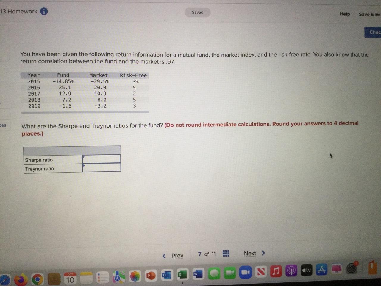 Solved You have been given the following return information | Chegg.com