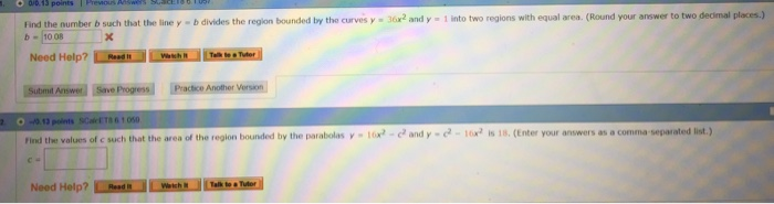 Solved Find The Number B Such That The Line Y - B Divides | Chegg.com ...