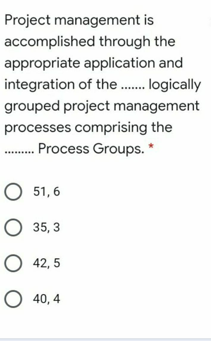 Project Management Is Accomplished Through The | Chegg.com