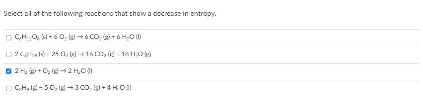 Solved Select all of the following reactions that show a | Chegg.com