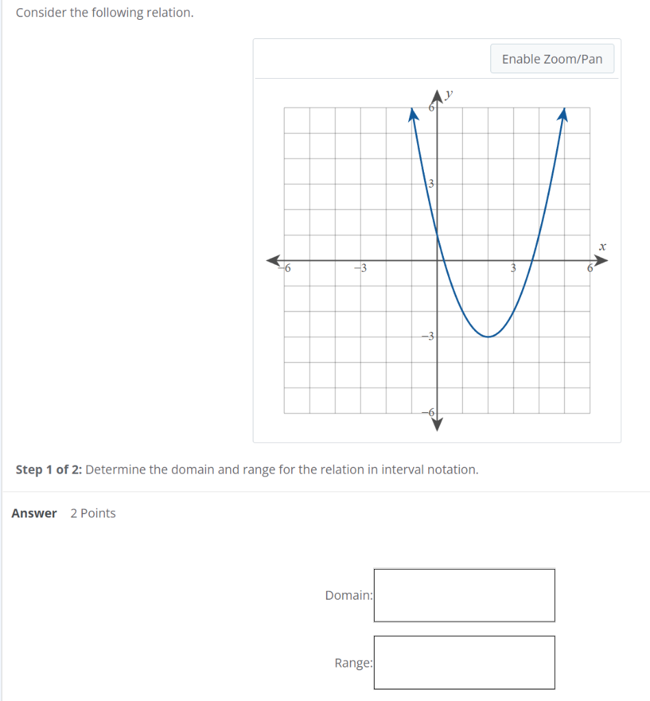Solved Consider the following relation. Step 1 of 2: | Chegg.com