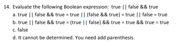 solved-14-evaluate-the-following-boolean-expression-true-chegg