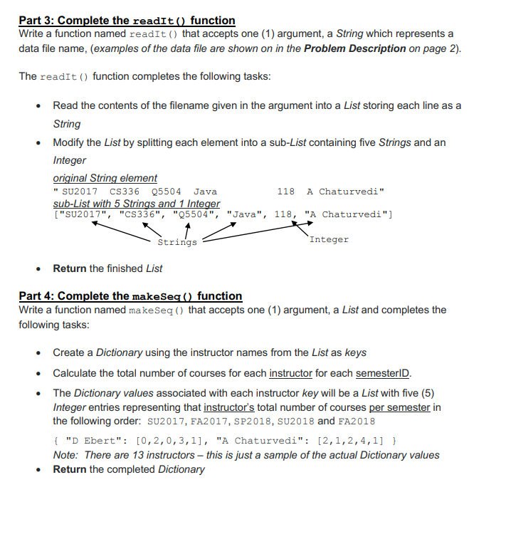 Solved Part 3: Complete the readIt() function Write a | Chegg.com