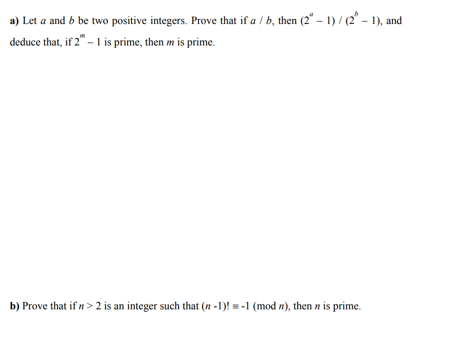 Solved A) Let A And B Be Two Positive Integers. Prove That | Chegg.com