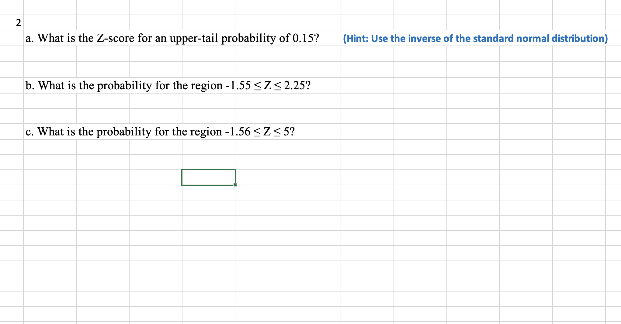 Solved 2 a. What is the Z-score for an upper-tail | Chegg.com