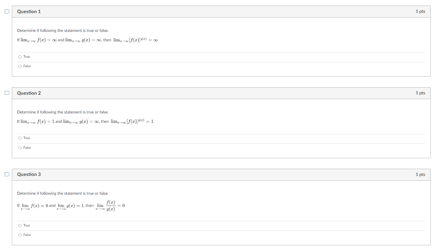 Solved Determine if following the statement is true or | Chegg.com
