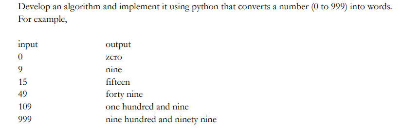 Solved Develop an algorithm and implement it using python | Chegg.com
