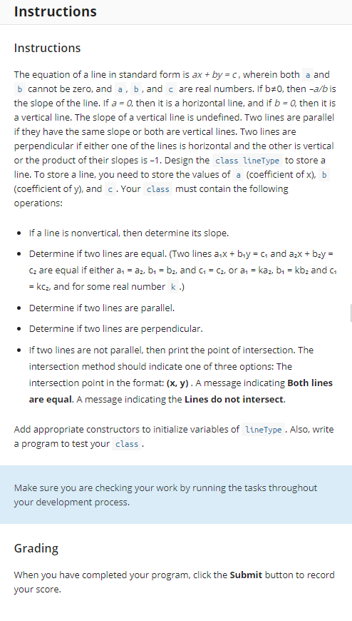 Solved The equation of a line in standard form is ax + by | Chegg.com