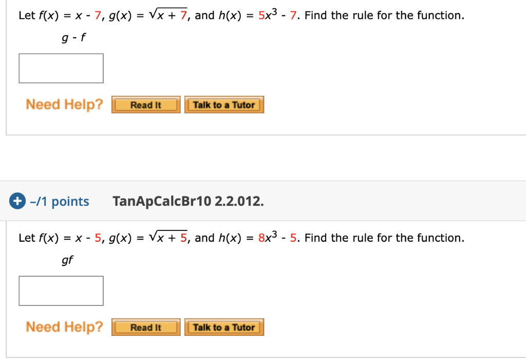 Solved Let F X X 7 G X Vx 7 And H X 5x3 7