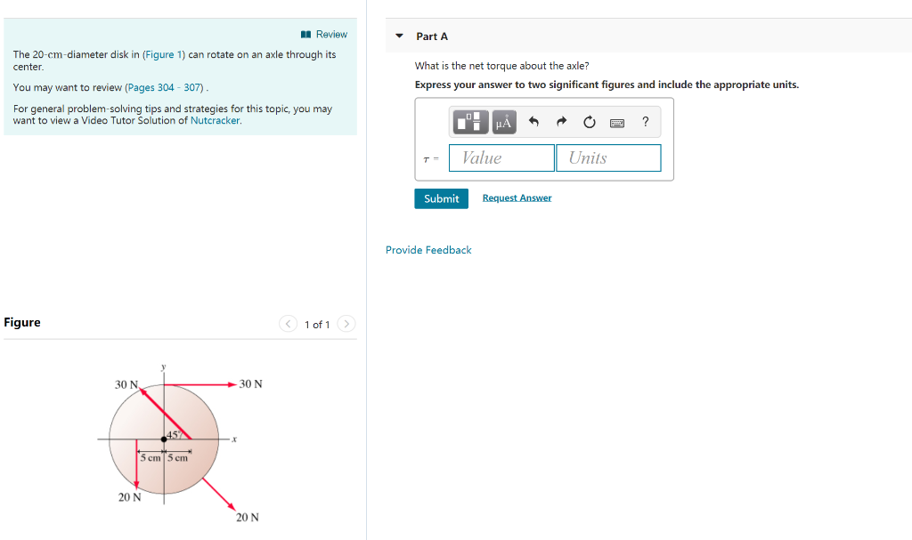 Solved Review Part A The 20-cm-diameter disk in (Figure 1) | Chegg.com