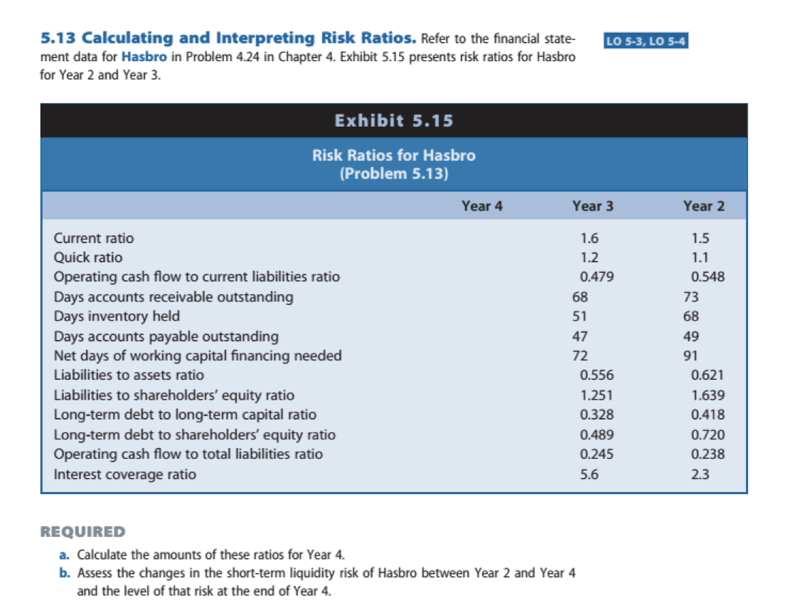 LO 5-3, LO 5-4 5.13 Calculating and Interpreting Risk | Chegg.com