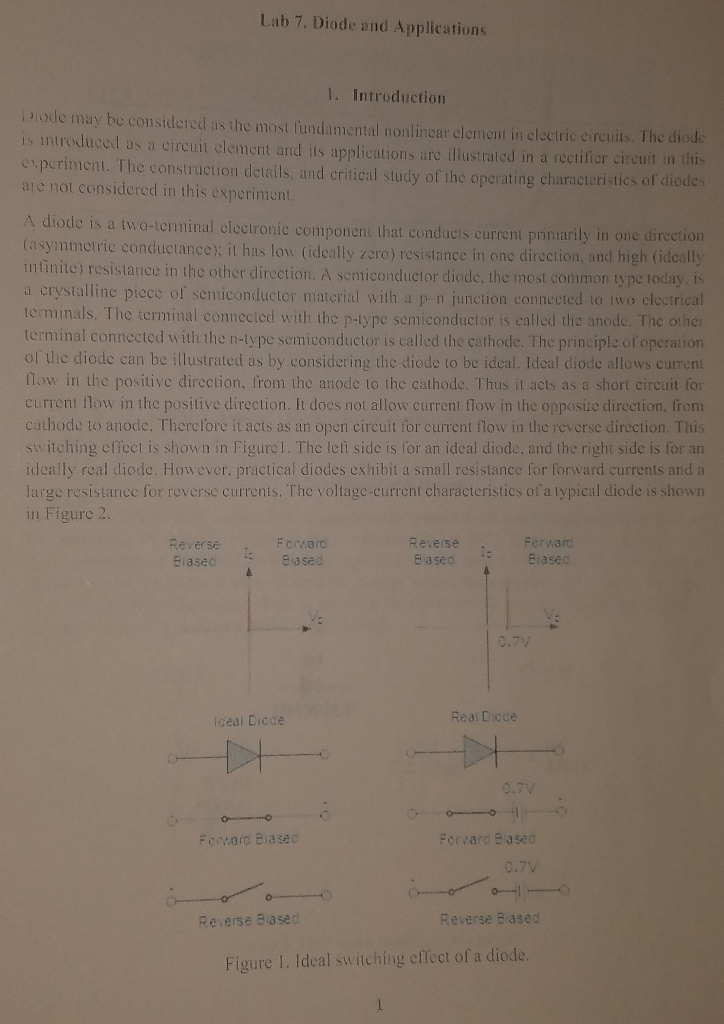 diode characteristics experiment lab report discussion