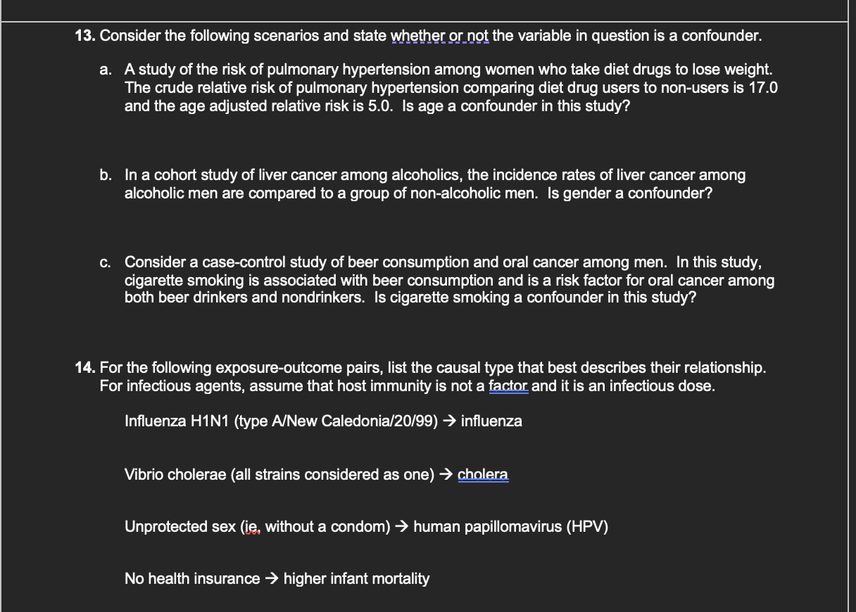 Solved 13. Consider the following scenarios and state | Chegg.com