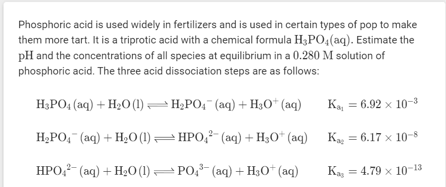 Solved Phosphoric acid is used widely in fertilizers and is | Chegg.com