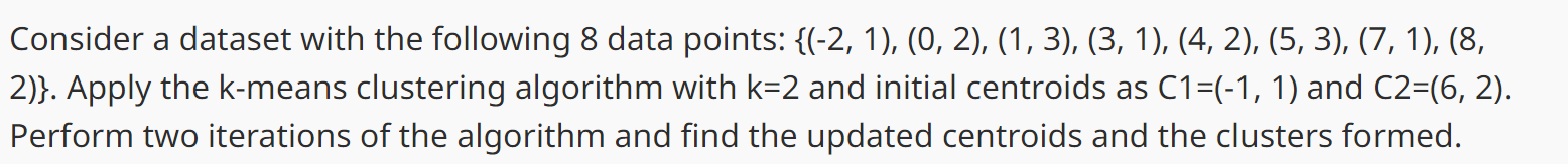 Solved Consider a dataset with the following 8 data points: | Chegg.com