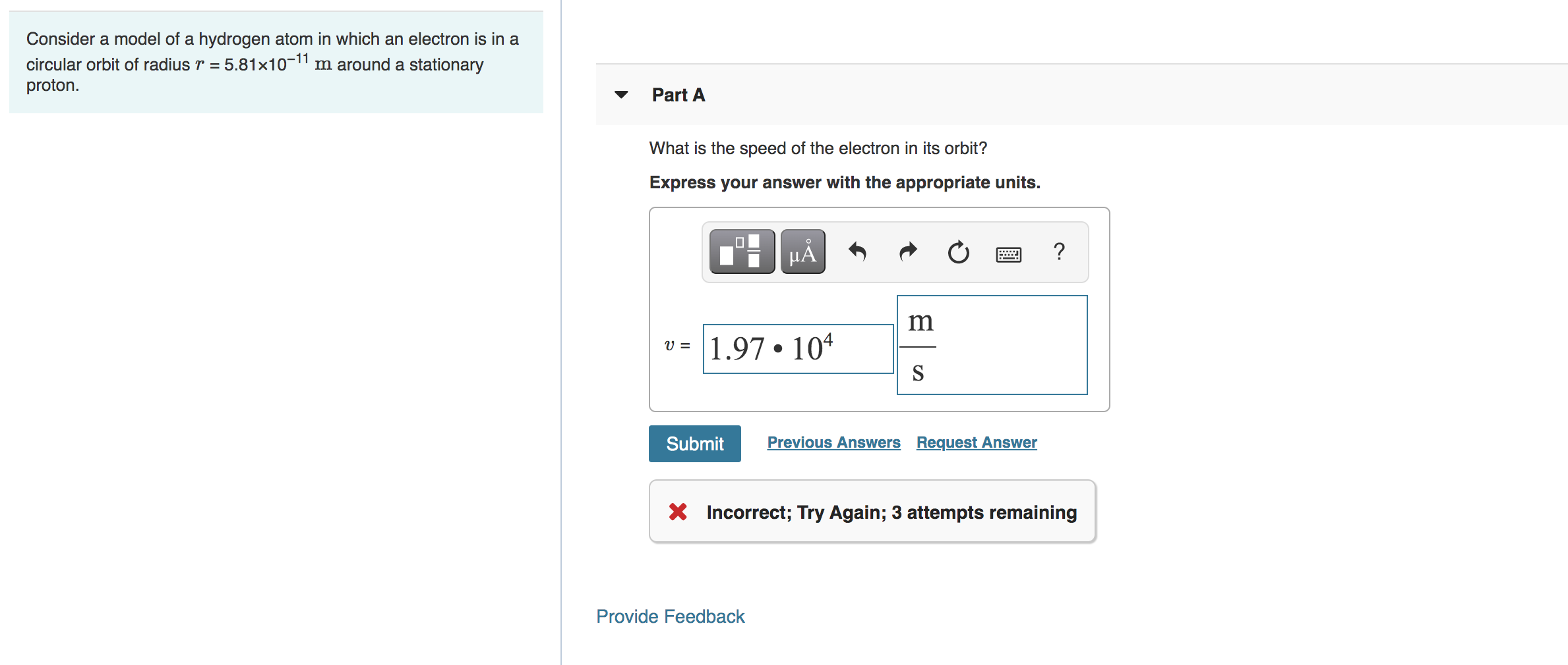 Solved Consider a model of a hydrogen atom in which an | Chegg.com