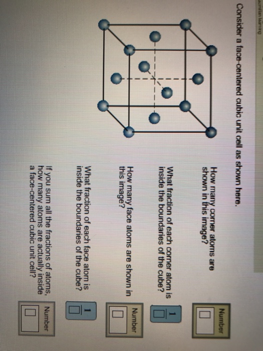 Solved Consider a facecentered cubic unit cell as shown