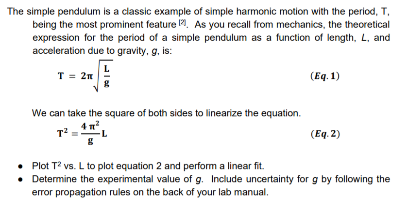 how to find experimental value of g