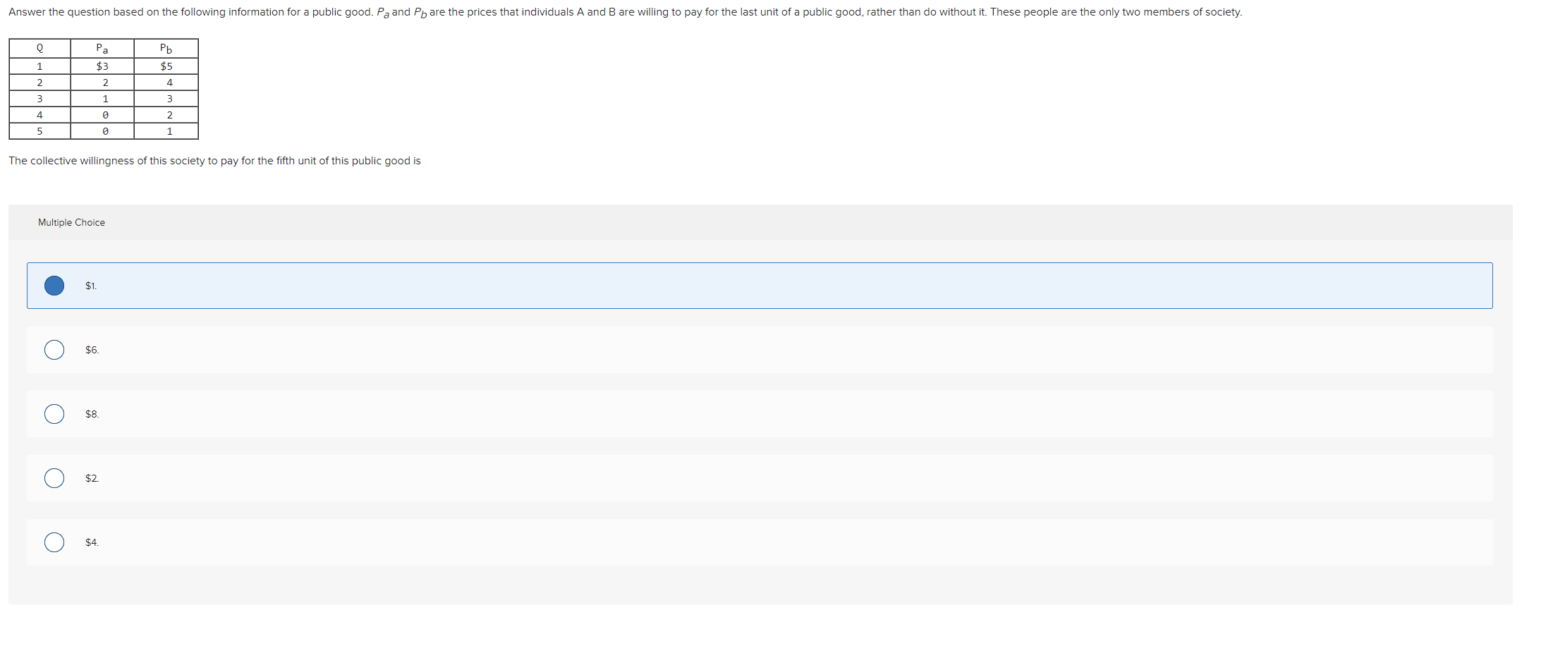Solved Answer the question based on the following | Chegg.com
