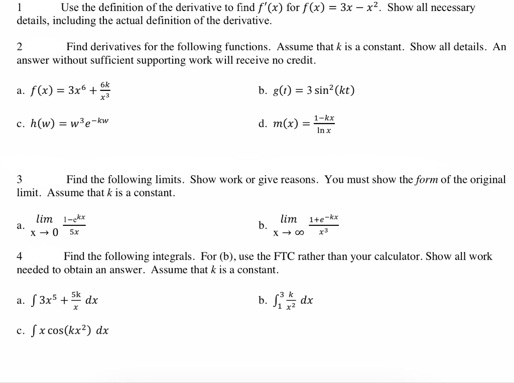 Solved Use The Definition Of The Derivative To Find F X Chegg Com