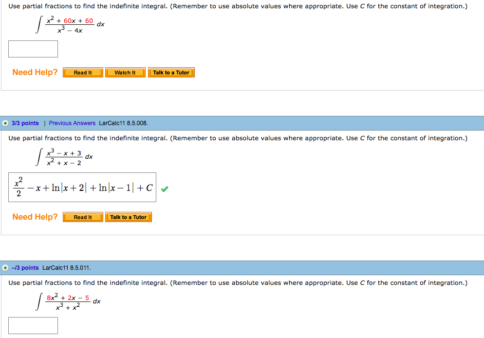 solved-use-partial-fractions-to-find-the-indefinite-chegg