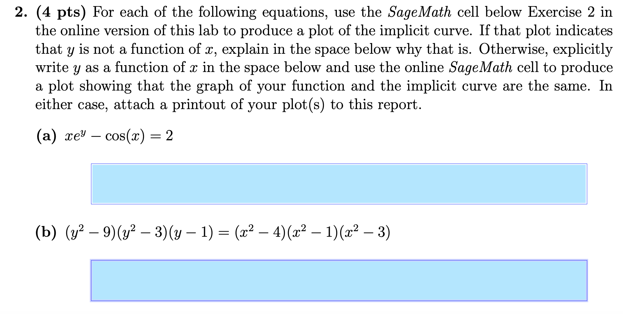 2. (4 For each of the following equations, use Chegg.com