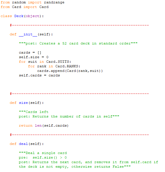 Solved Python. Modify the Deck class to keep track of the | Chegg.com