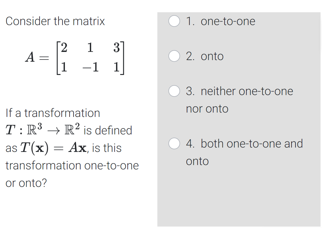 One To One Matrix Transformation – IRMT