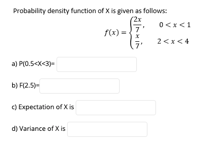 Solved Probability density function of X is given as | Chegg.com