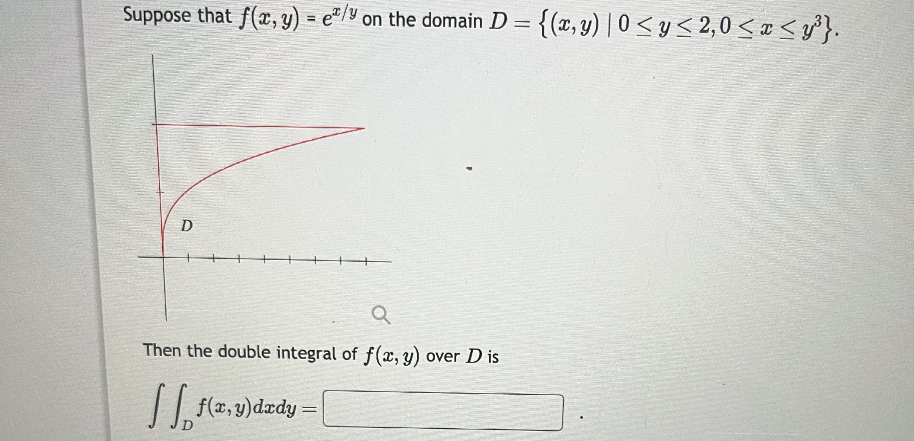 Solved Suppose That F(x,y)=ex/y On The Domain | Chegg.com