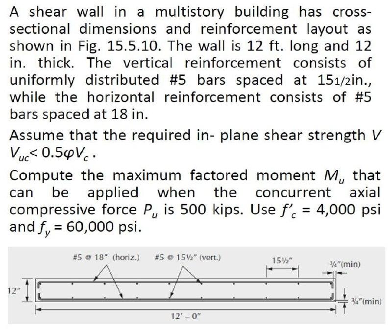 Solved A shear wall in a multistory building has cross- | Chegg.com