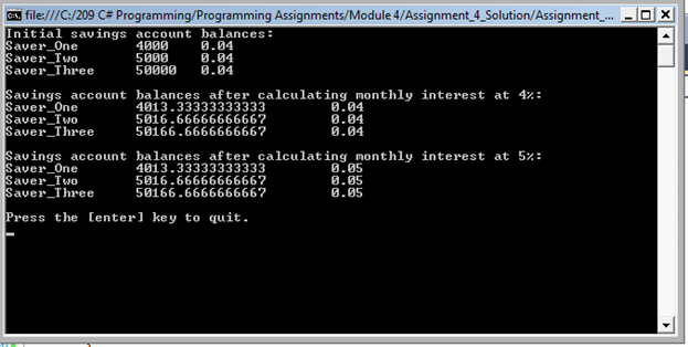 Solved C# program Based on the program you created for | Chegg.com