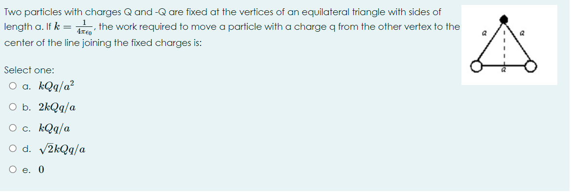Solved Two particles with charges Q and -Q are fixed at the | Chegg.com