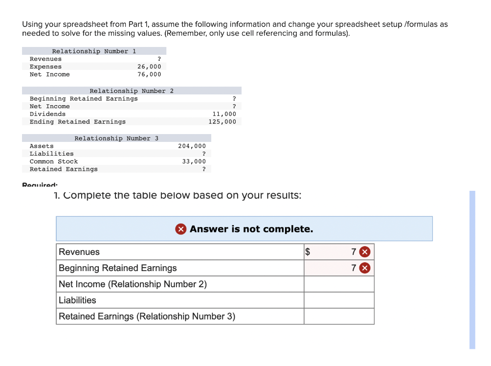 Solved Using Your Spreadsheet From Part 1, Assume The | Chegg.com