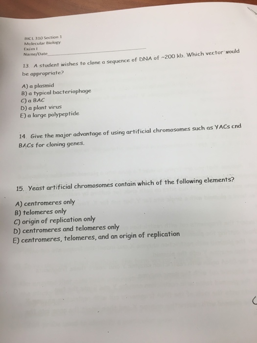 Solved A student wishes to clone a sequence of DNA of | Chegg.com