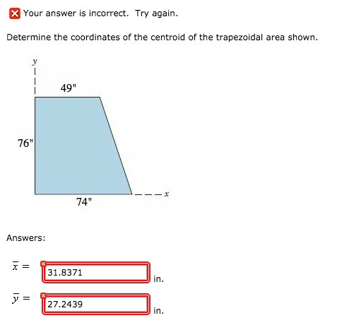 Determine The Coordinates Of The Centroid Of The ... | Chegg.com