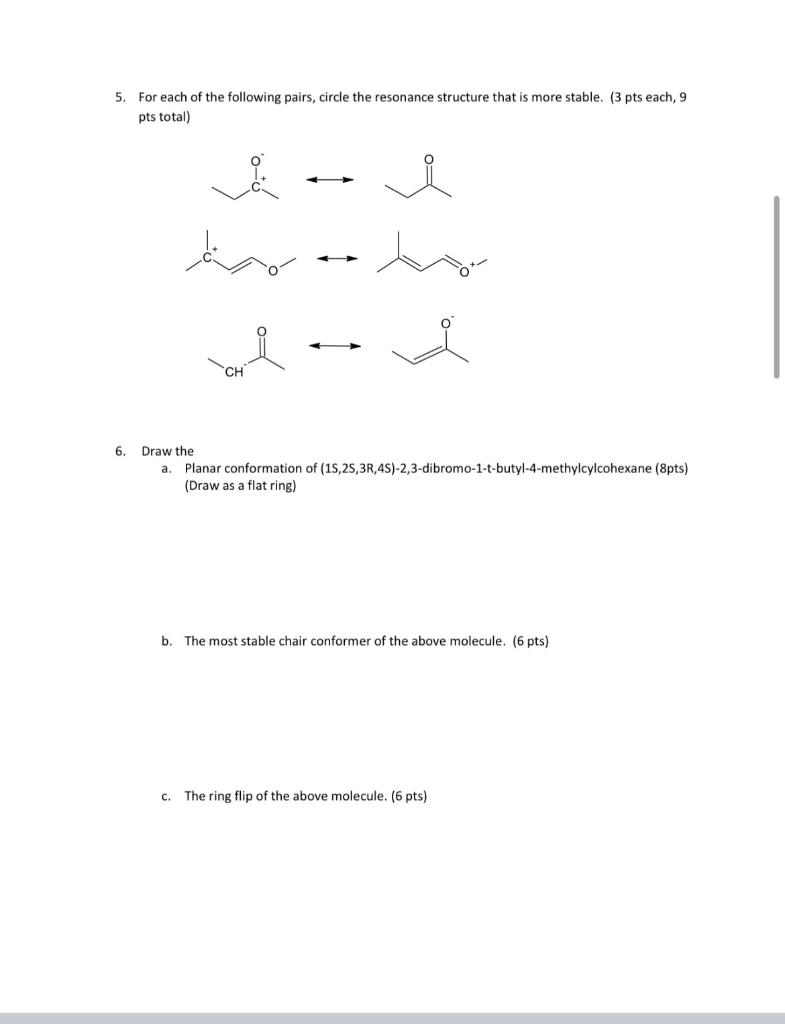 Solved 5. For each of the following pairs, circle the | Chegg.com