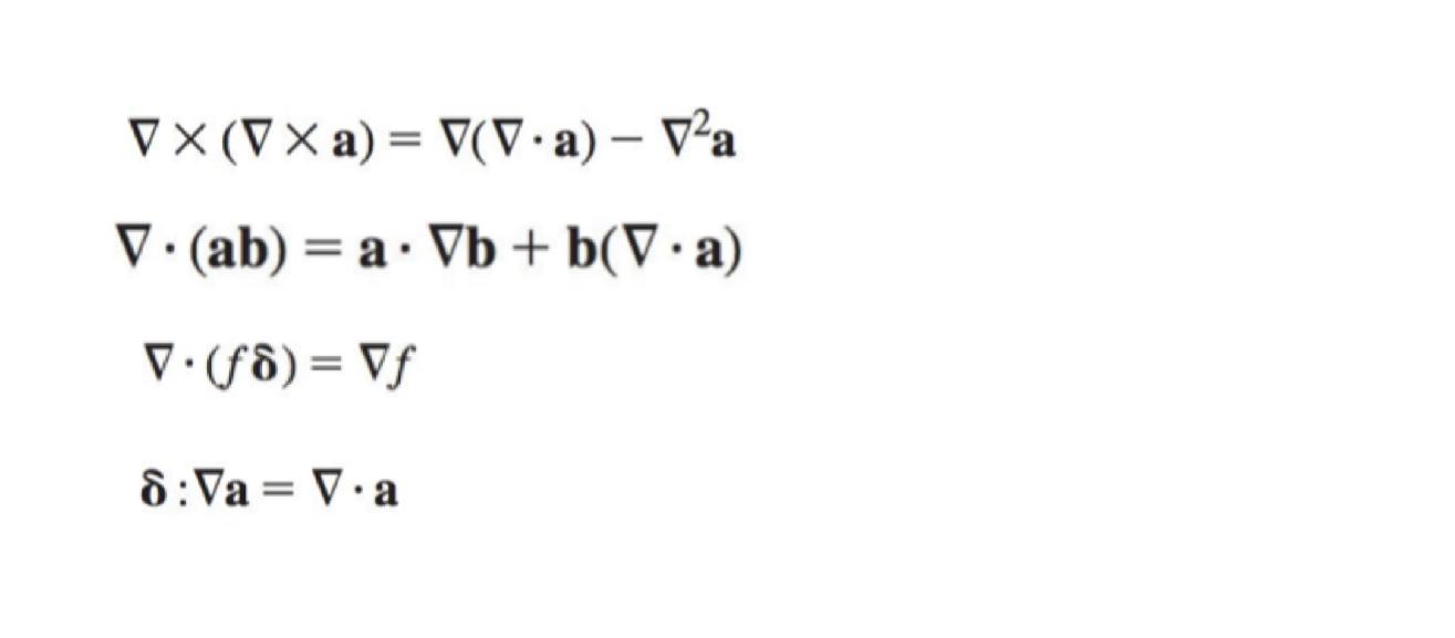 Solved ∇×(∇×a)=∇(∇⋅a)−∇2a ∇⋅(ab)=a⋅∇b+b(∇⋅a) ∇⋅(fδ