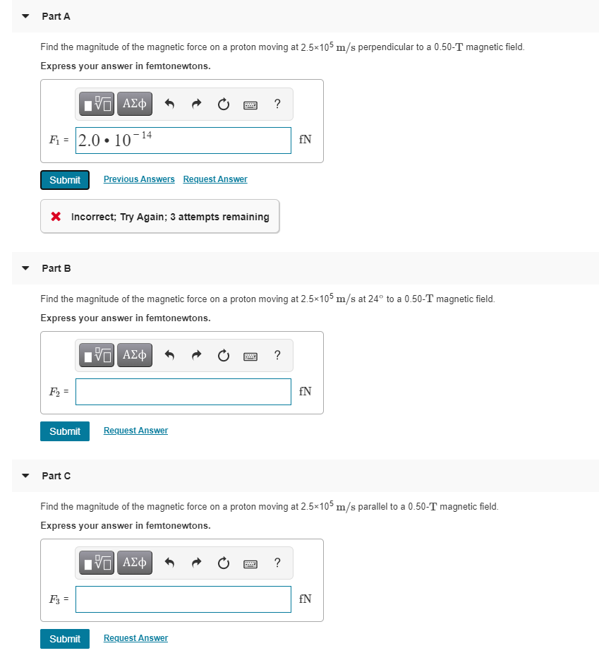 Solved Part A Find the magnitude of the magnetic force on a | Chegg.com